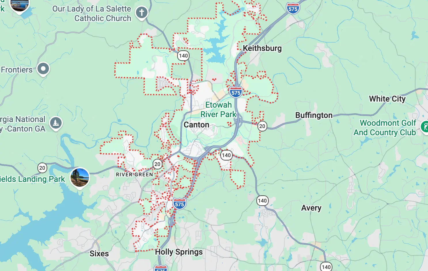 Canton, GA. Location Map