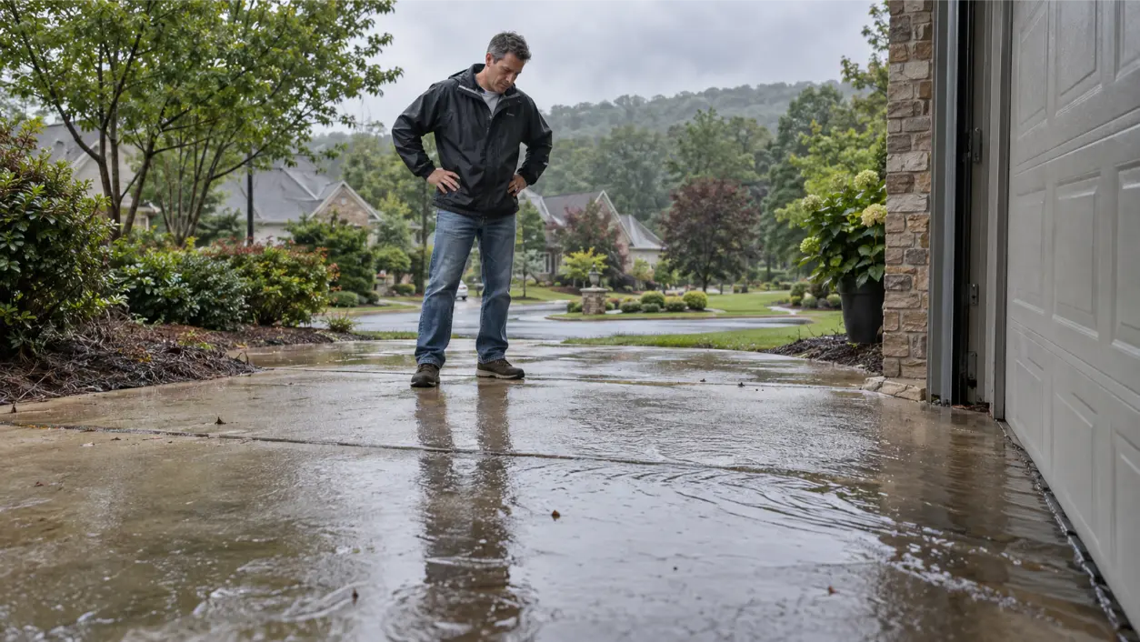 Driveway Drains Toward Garage: Why Water Reaches The Door And How To Fix It